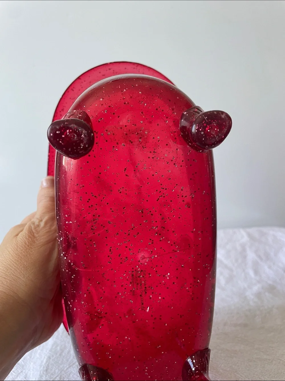 Bath & Body Works Glitter ClawFoot Bathtub Plastic Acrylic Red  10.5x5.5x5.5”